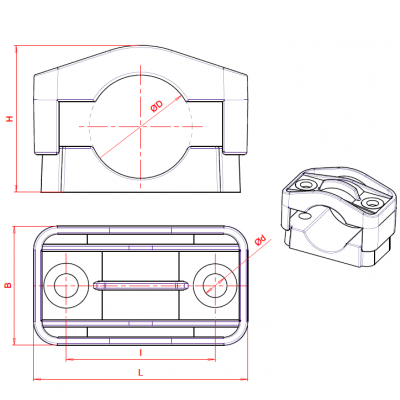 MV Plastic Cable Clamp – Single Ø 36mm-52mm