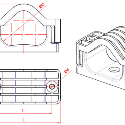 MV Plastic Cable Clamp – Triple Ø 44mm-50mm