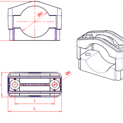 חבק פלסטיק לכבל אחד Ø50mm-75mm